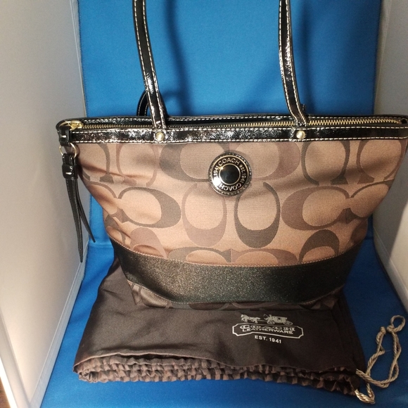 Coach Signature Jacquard Tote 3 Stripe - Picture 5 of 6